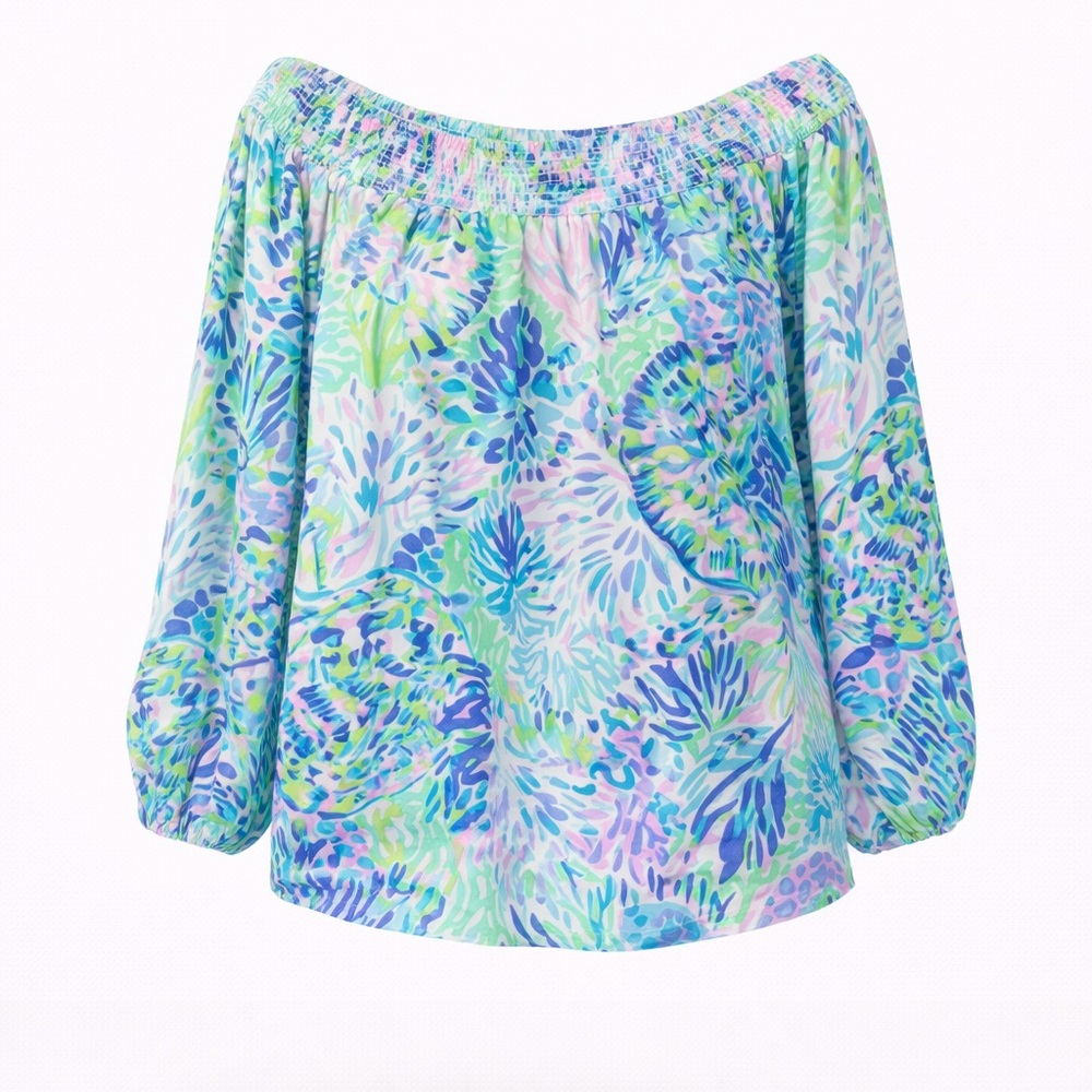Lilly Pulitzer Maryellen Top Shell‎ of a Party Off Shoulder M